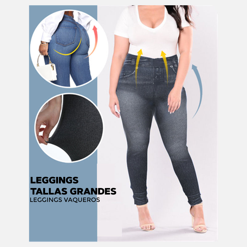 Legging de Mujer Pantalón Estilo Mezclilla Calidad Premium Atoallados y de  Costuras Reales Jegging Dama Mallas Colombianas Tiro Alto Pantalones Mallon
